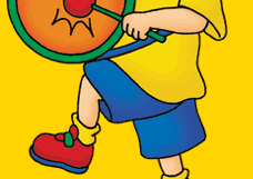 Caillou playing the drum